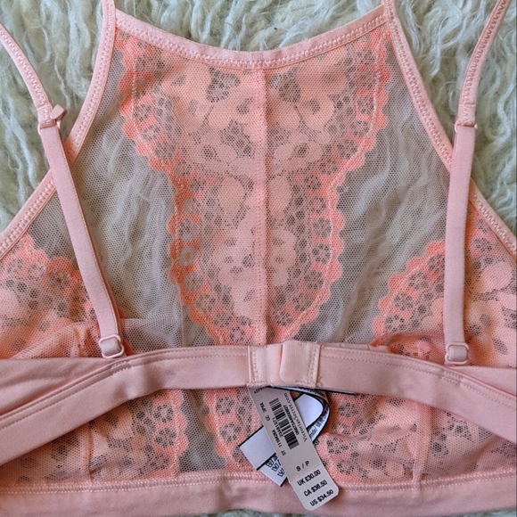 Pink Lace Rhinestone Victoria's Secret Bralette - Picture 4 of 5